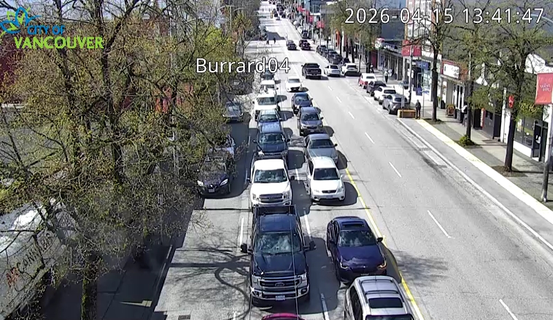 Burrard St & W 4th Ave - West
